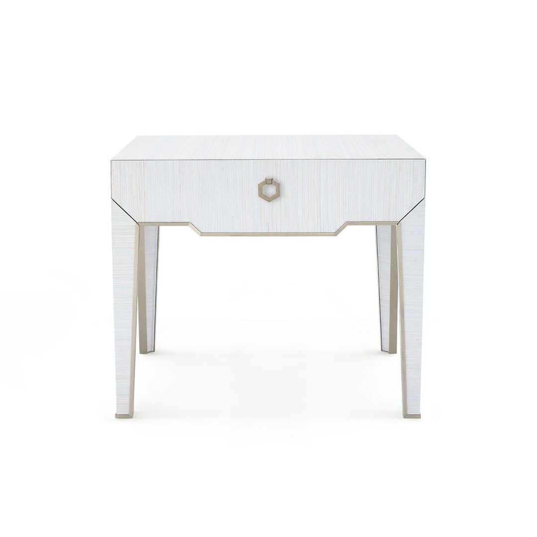 Madeline 1-Drawer Side Table, Platinum Shimmer