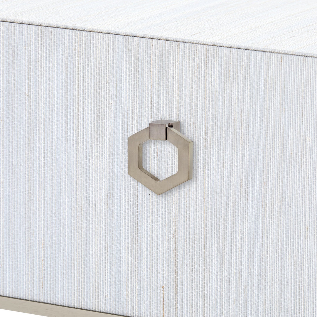 Madeline 1-Drawer Side Table, Platinum Shimmer