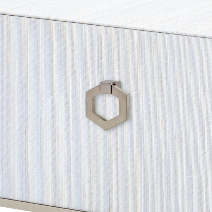 Madeline 1-Drawer Side Table, Platinum Shimmer