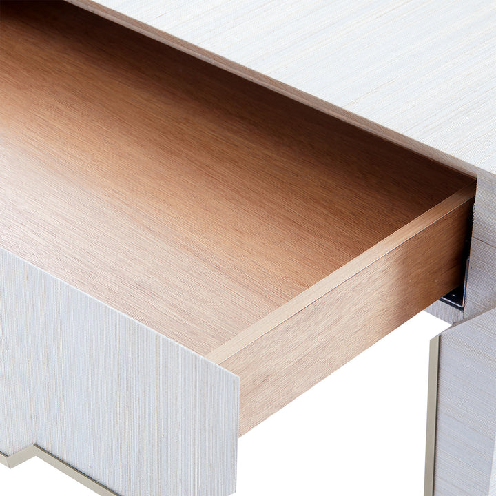 Madeline 1-Drawer Side Table, Platinum Shimmer