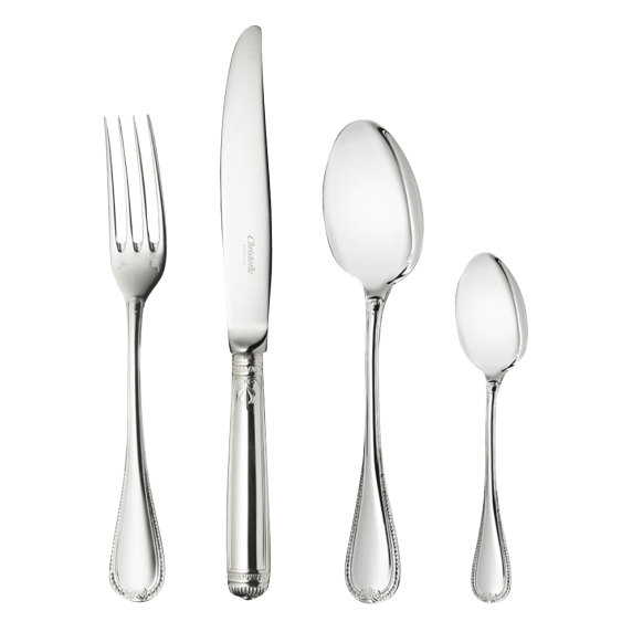 48-Piece Silver-Plated Flatware Set Malmaison Christofle