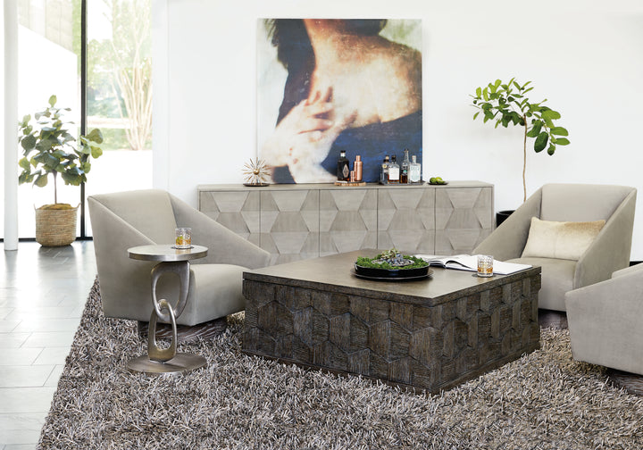 Linea Entertainment Console in Cerused Greige Finish