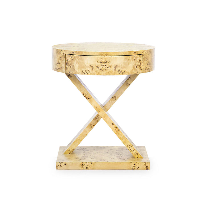 Modena 1-Drawer Side Table, Burl