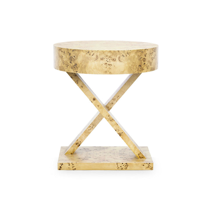 Modena 1-Drawer Side Table, Burl