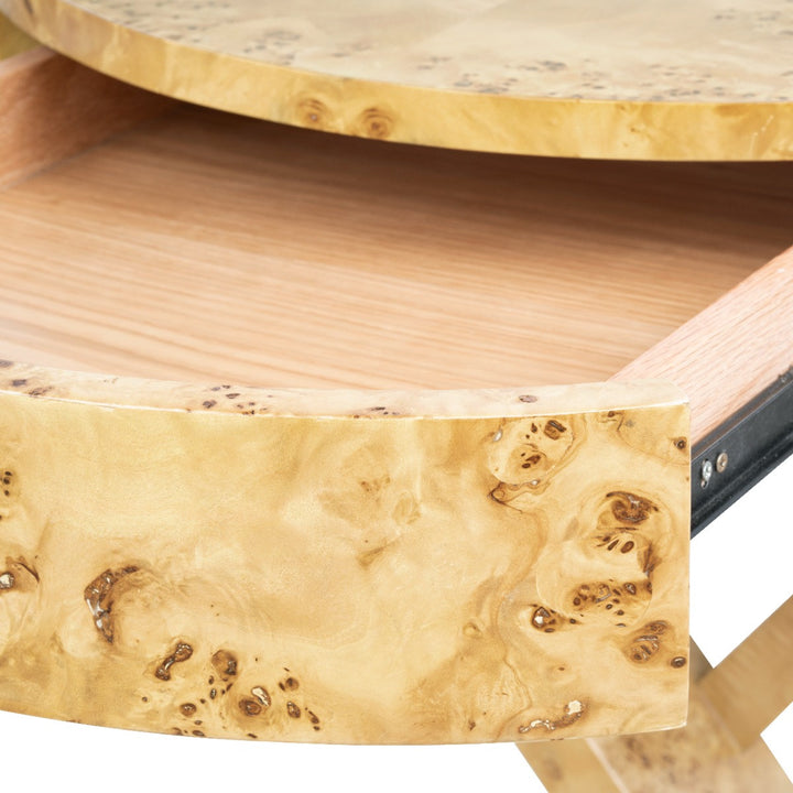 Modena 1-Drawer Side Table, Burl