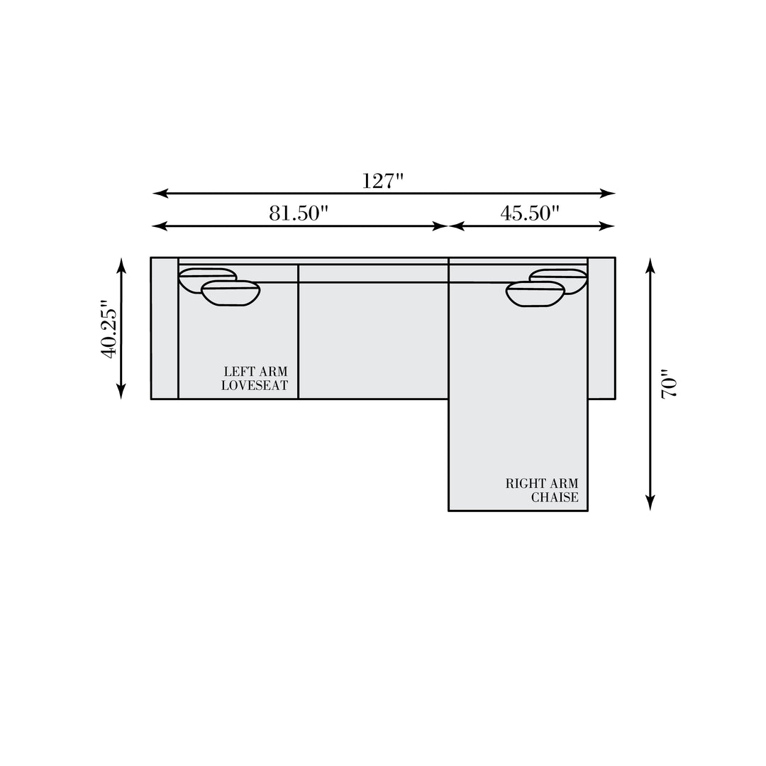 Nest 2-Piece Right Facing Leather Sectional