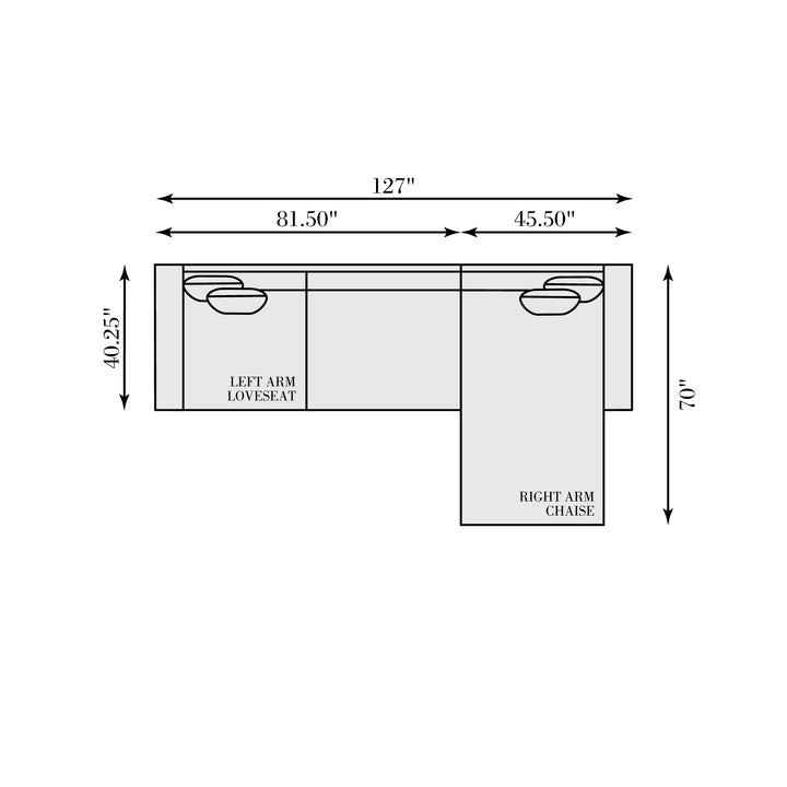 Nest 2-Piece Right Facing Leather Sectional