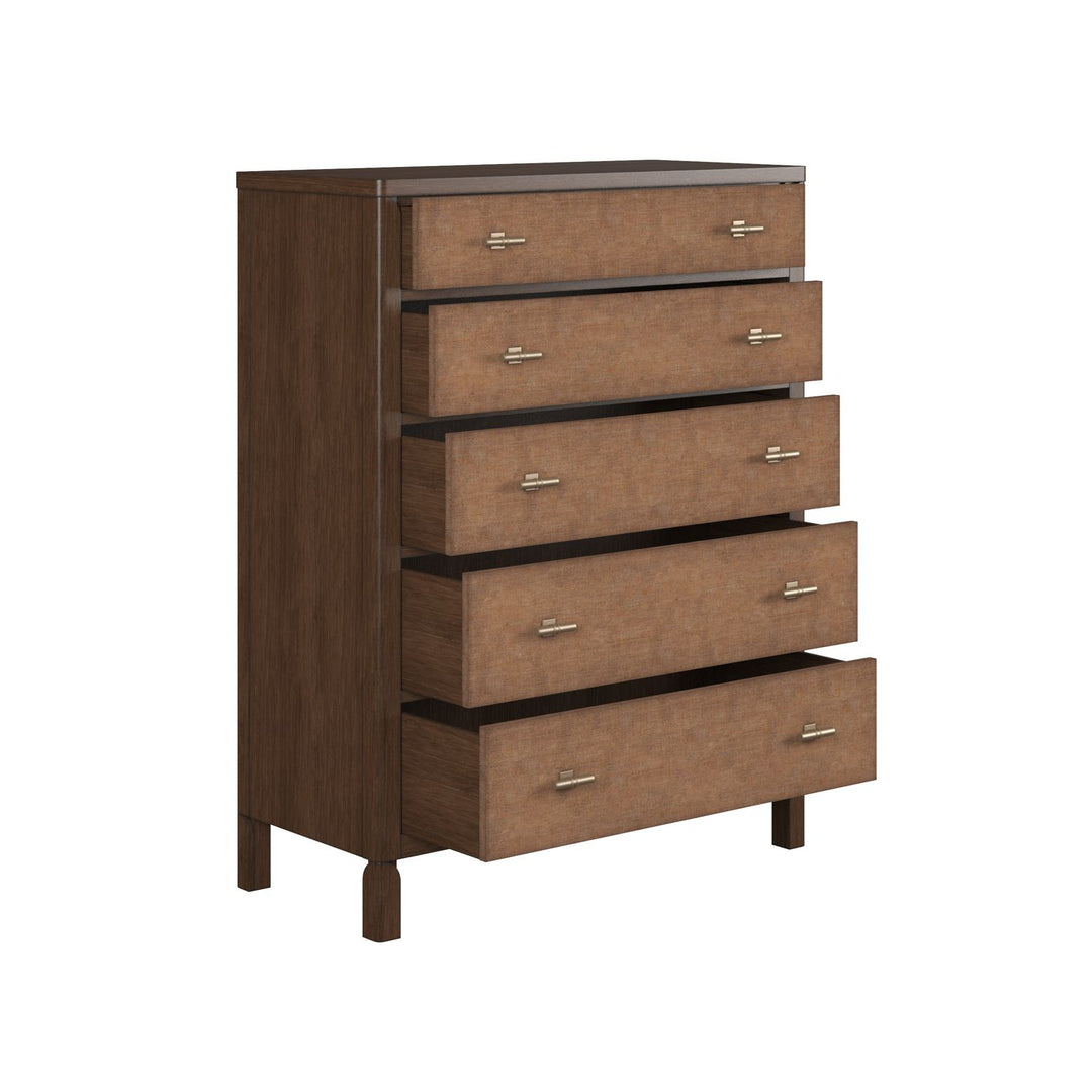 Verge 5 Drawer Chest — Handcrafted Walnut
