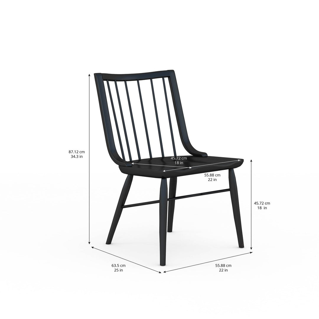 Frame Windsor Side Chair, Black (Purchase in qty of 2 required, priced individually) - Black