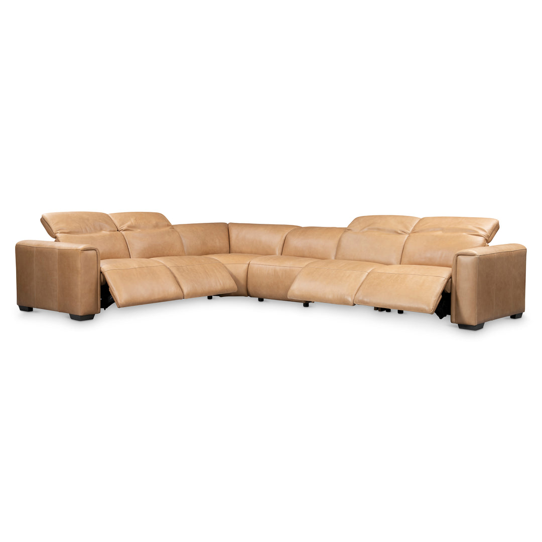 Billings Leather Power Motion Sectional Recliner