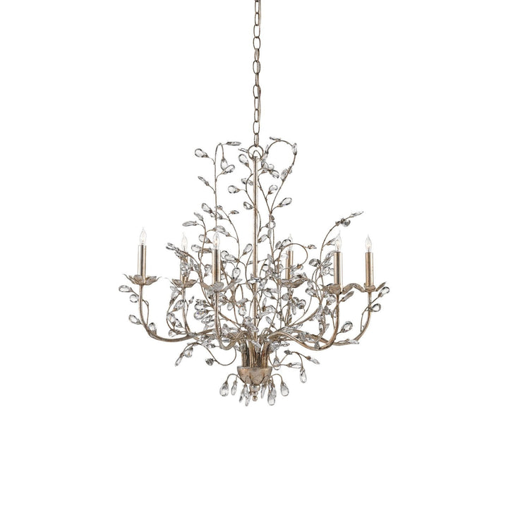 Crystal Bud Medium Silver Chandelier