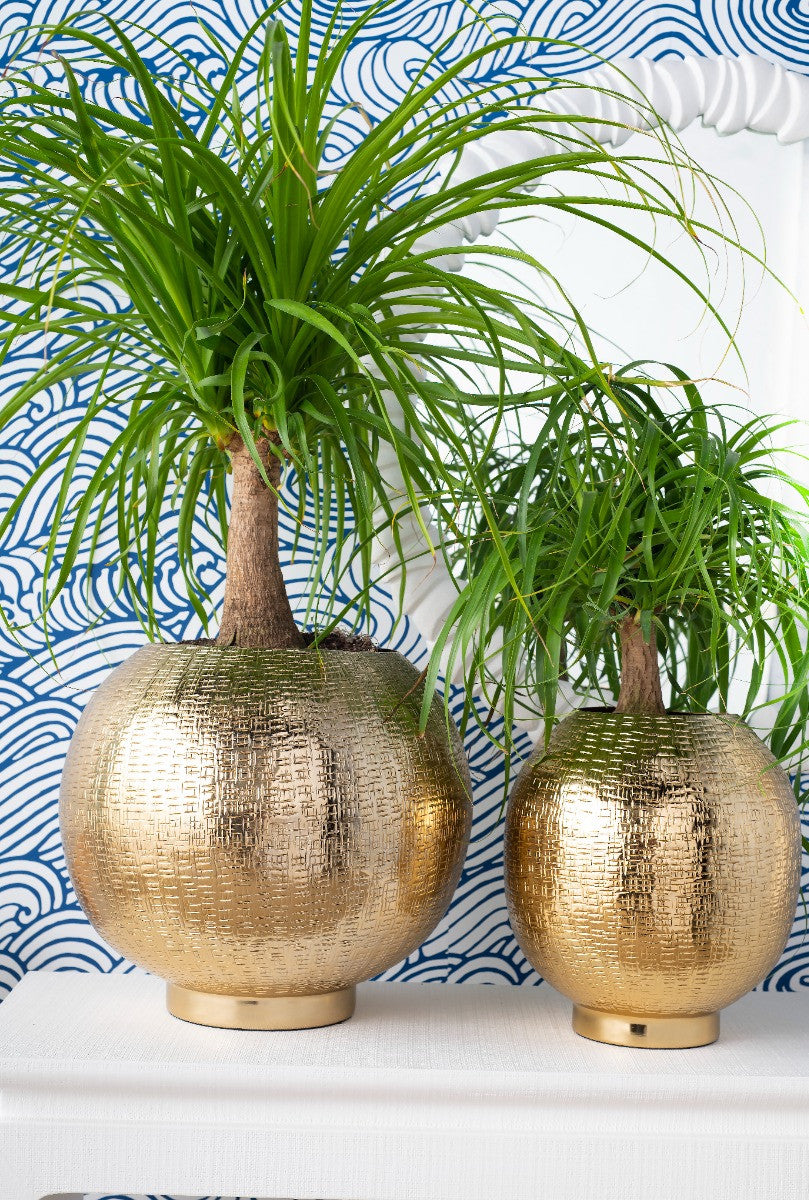Mali Medium Cache Pot, Brass