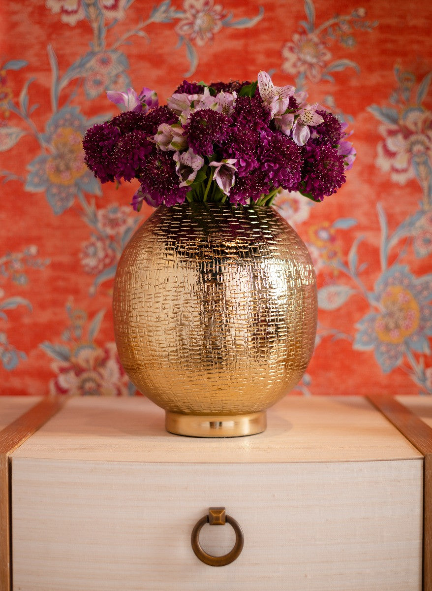 Mali Medium Cache Pot, Brass