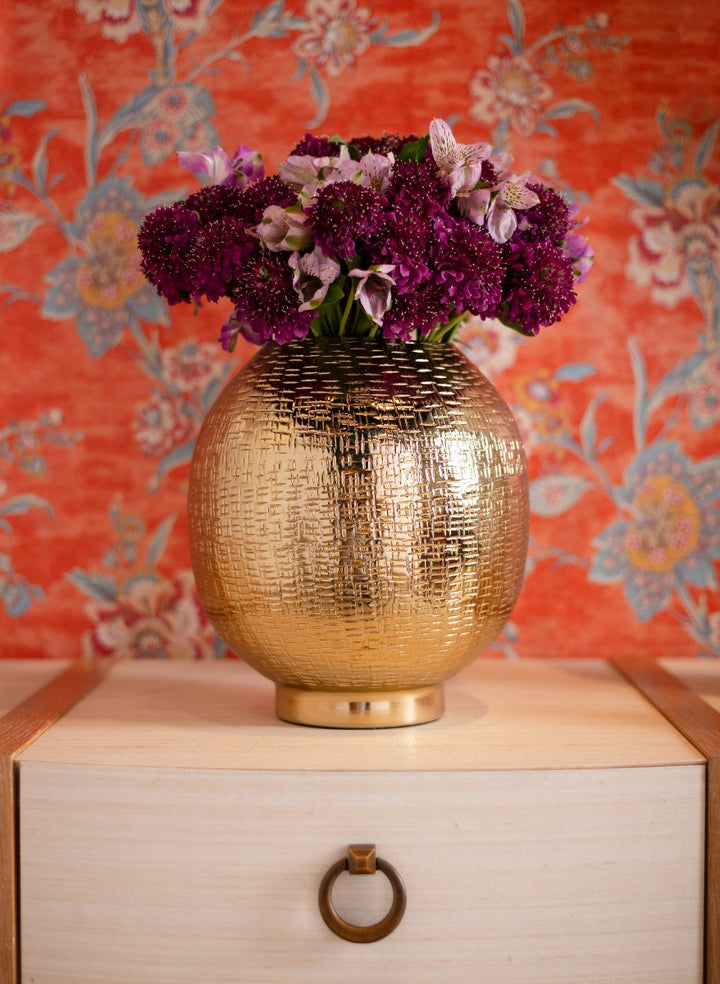 Mali Medium Cache Pot, Brass