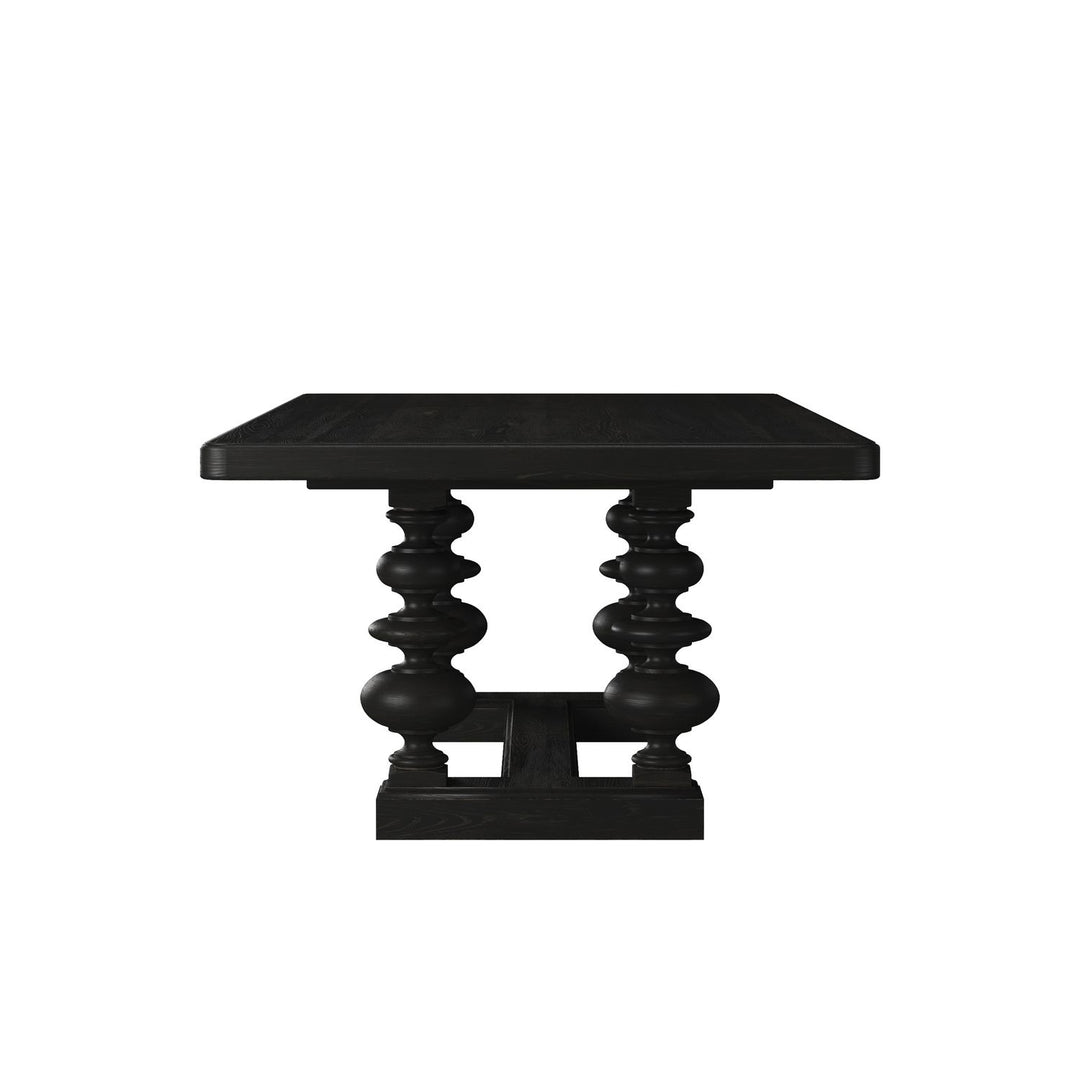 Atrium Rectangular Dining Table — hand rubbed black with undertones of brown