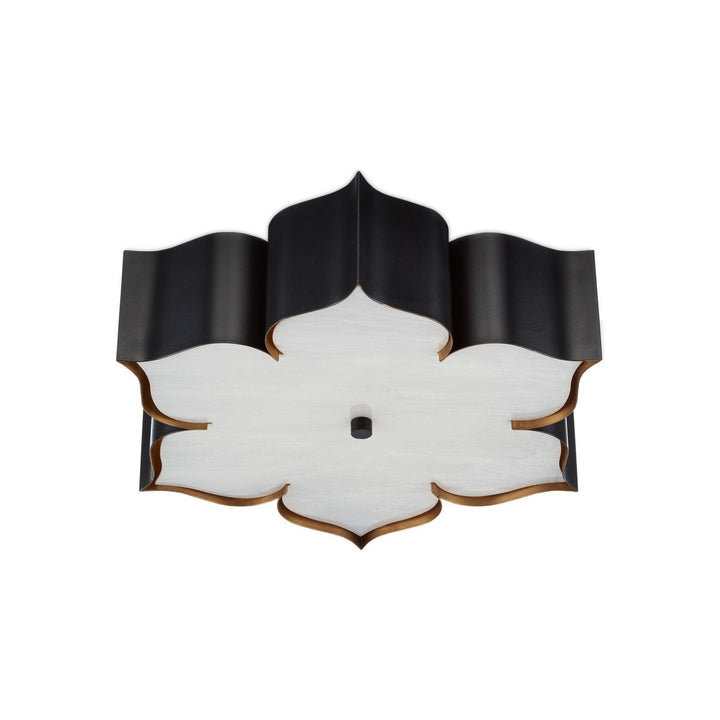 Grand Lotus Black Flush Mount