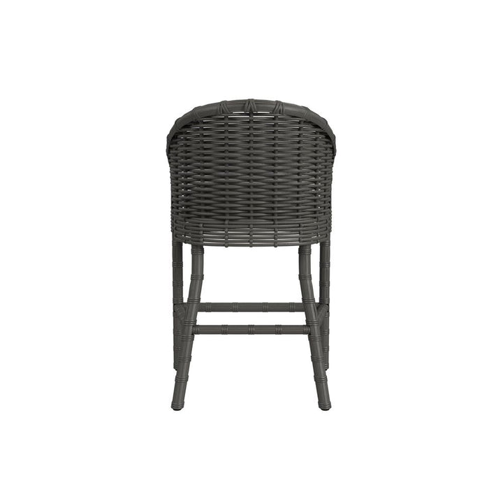 Outdoor Bar Stools Cabo Barstool in Soothe Pearl w/ Flange Welt