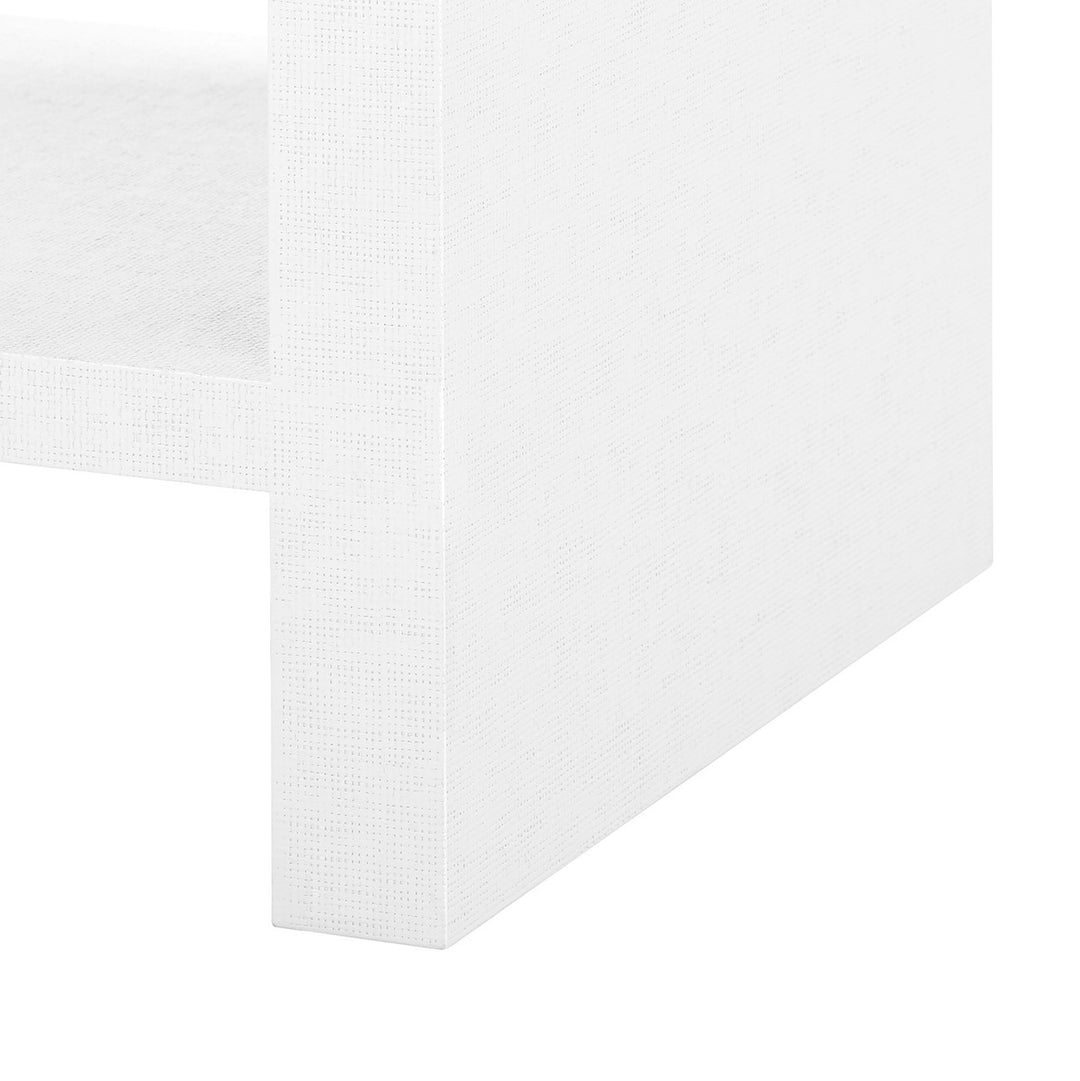 Morgan Grasscloth 1-Drawer Side Table, Chiffon White