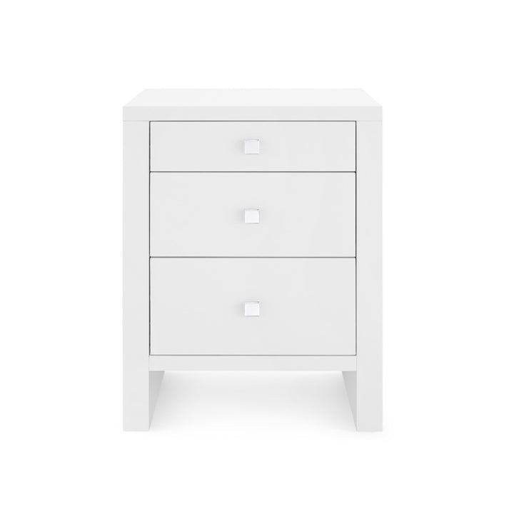 Morgan 3-Drawer Side Table, Chiffon White
