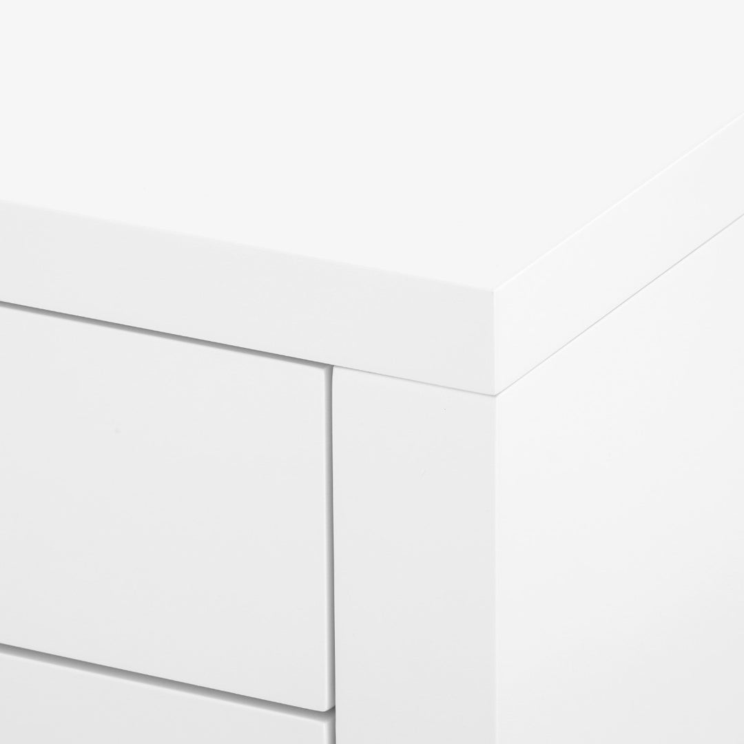 Morgan 3-Drawer Side Table, Chiffon White