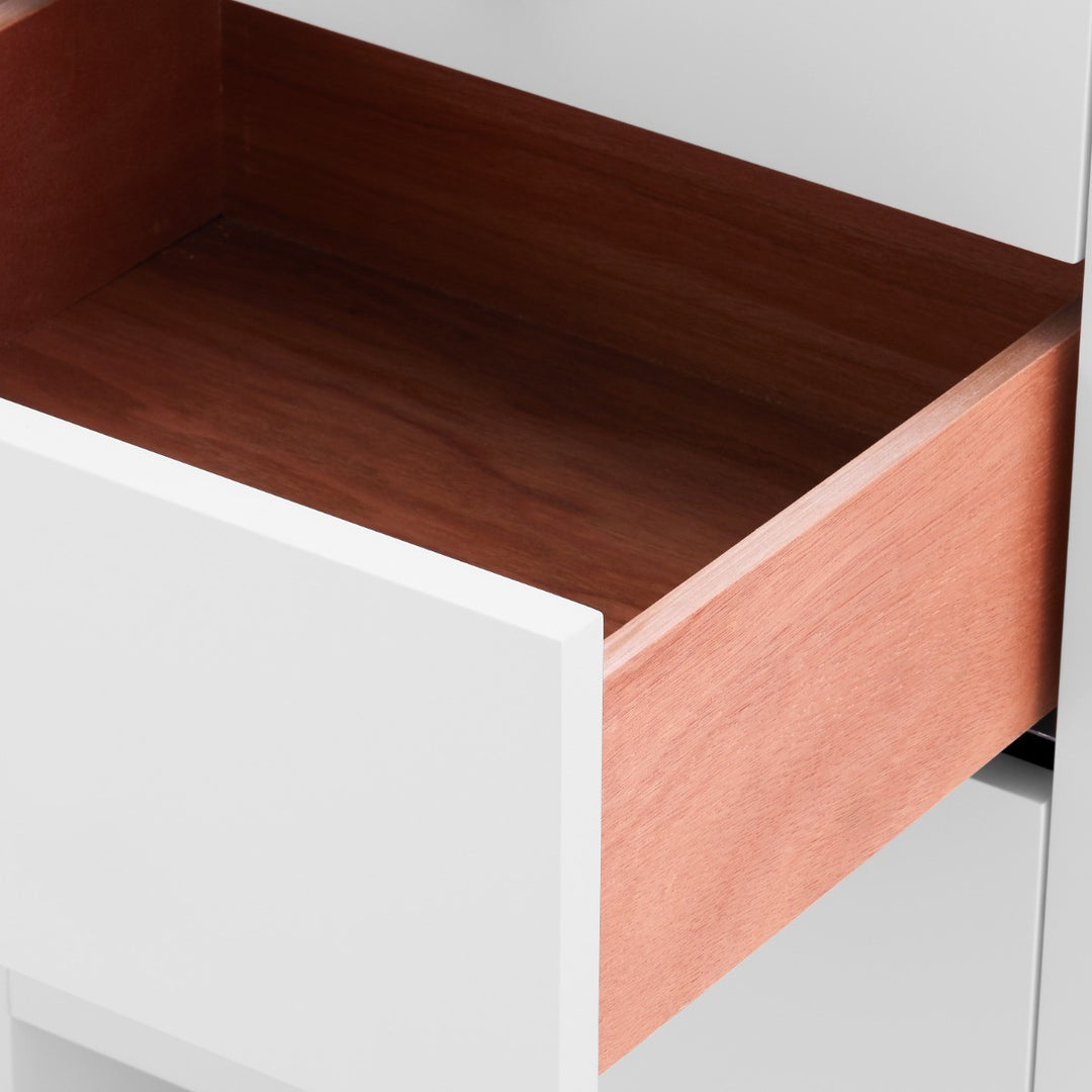 Morgan 3-Drawer Side Table, Chiffon White