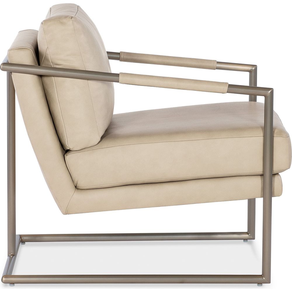 Moody Metal Leather Chair - Beige