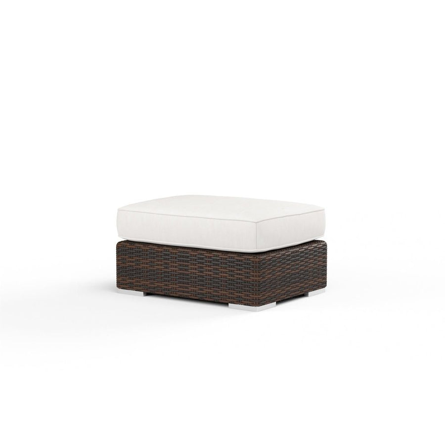Outdoor Ottomans Montecito Ottoman in Canvas Flax w/ Self Welt