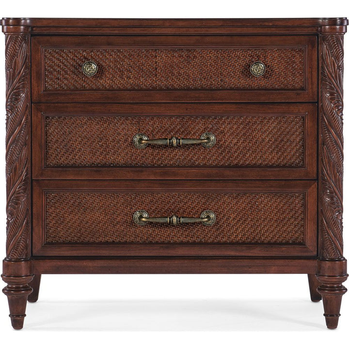 Nightstands Charleston Three-Drawer Bar Pull Nightstand - Dark Wood