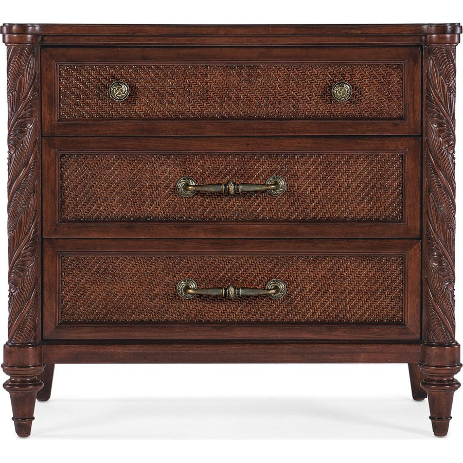 Nightstands Charleston Three-Drawer Bar Pull Nightstand - Dark Wood