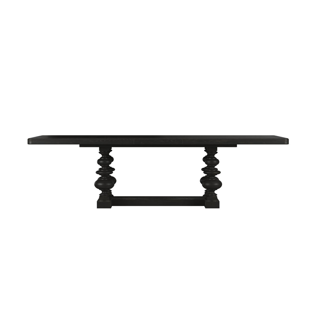 Atrium Rectangular Dining Table — hand rubbed black with undertones of brown