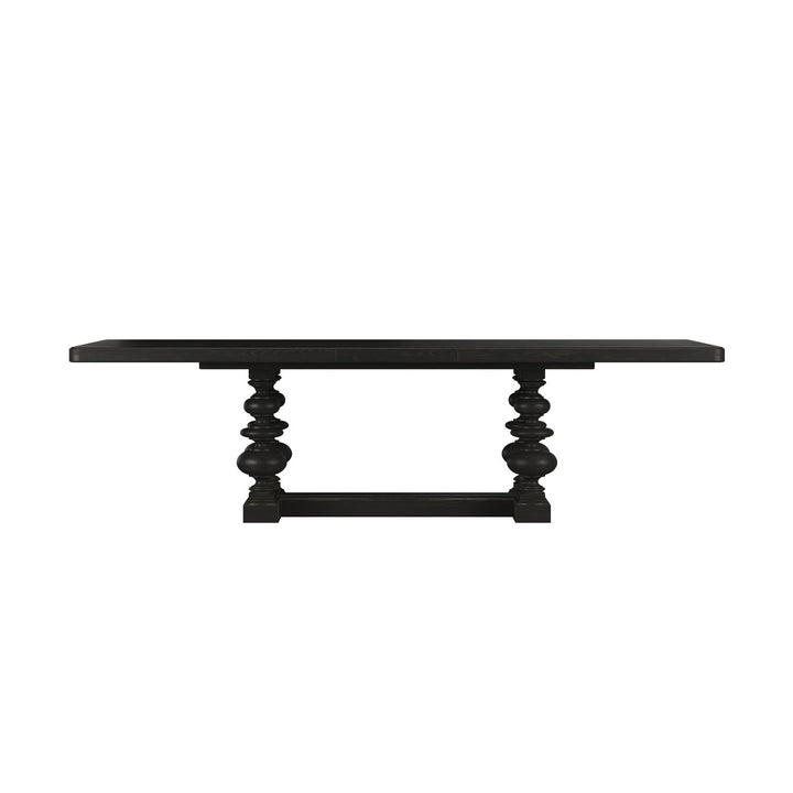 Atrium Rectangular Dining Table — hand rubbed black with undertones of brown
