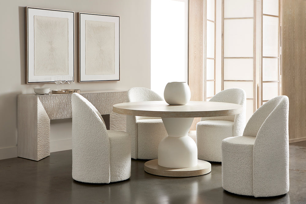 Solaria Console Table with 2 Wooden Pedestal Bases