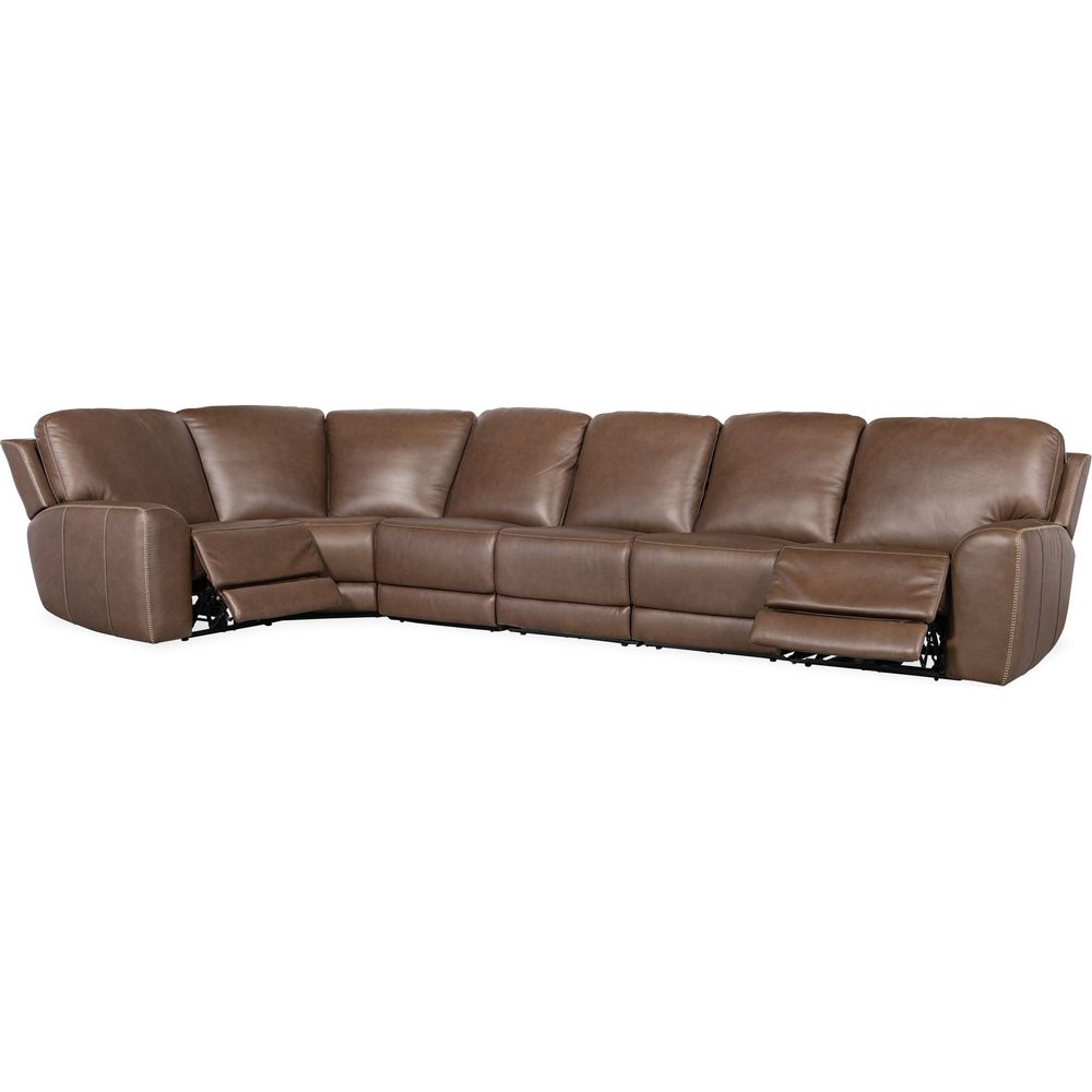 Beacon 6 Piece Sectional with Power Recline & Power Headrest (Configuration 1) - Brown