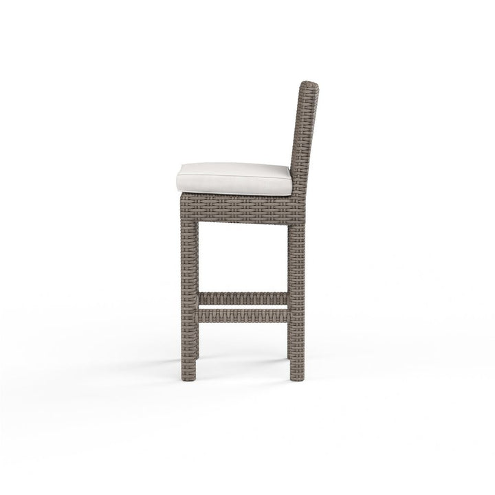 Outdoor Bar Stools Coronado Barstool in Canvas Flax w/ Self Welt