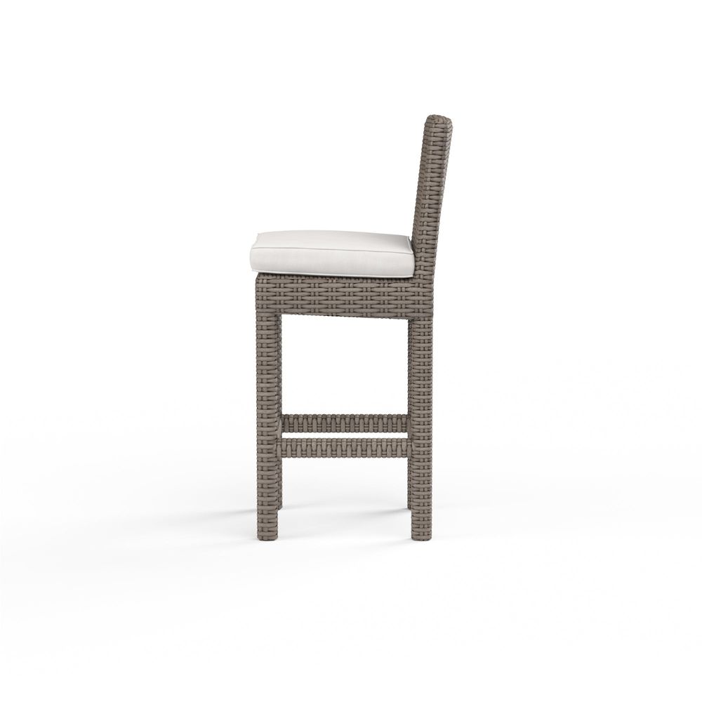 Outdoor Bar Stools Coronado Barstool in Canvas Flax w/ Self Welt