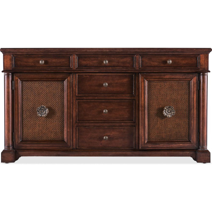 Sideboards & Credenzas Charleston Two Door-Six Drawer Buffet - Dark Wood