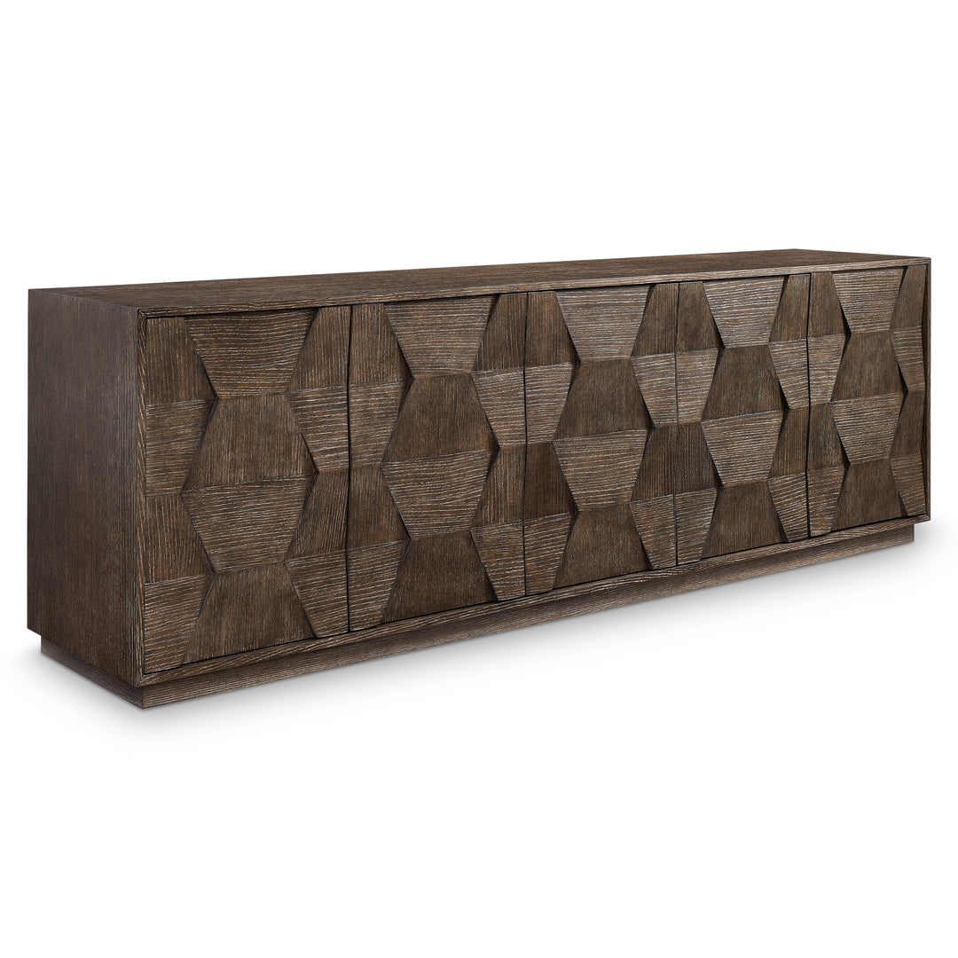 Linea Entertainment Console in Cerused Charcoal Finish