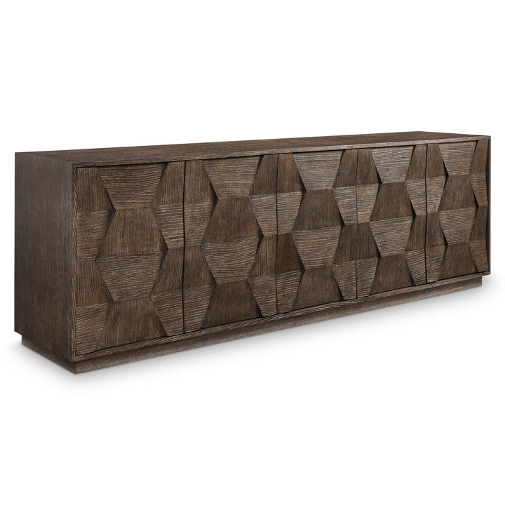 Linea Entertainment Console in Cerused Charcoal Finish
