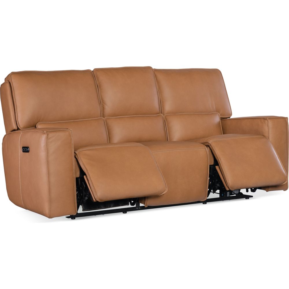 Sofas: Recliners Miles Zero Gravity Sofa with Power Recline Power Headrest - Brown