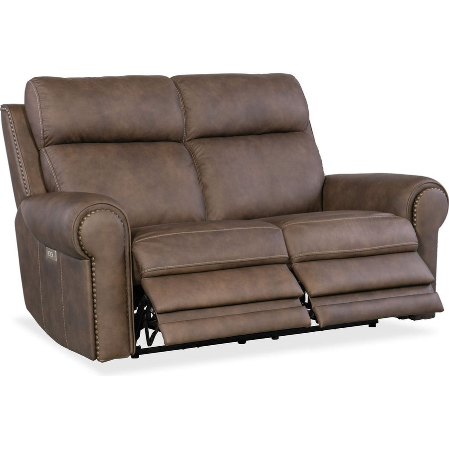 Sofas: Recliners Summit Power Loveseat with Power Headrest & Lumbar - Dark Brown