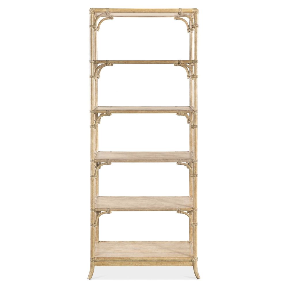 Bookcases & Etageres Solace Pole Rattan Bookcase - Light Wood