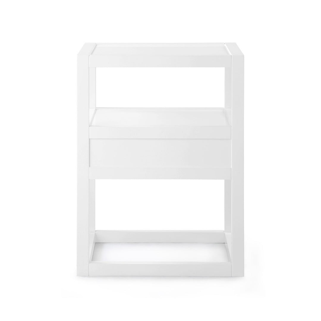 Newport 1-Drawer Side Table, White Pearl