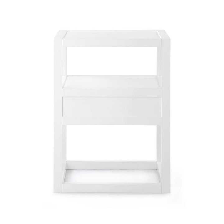 Newport 1-Drawer Side Table, White Pearl