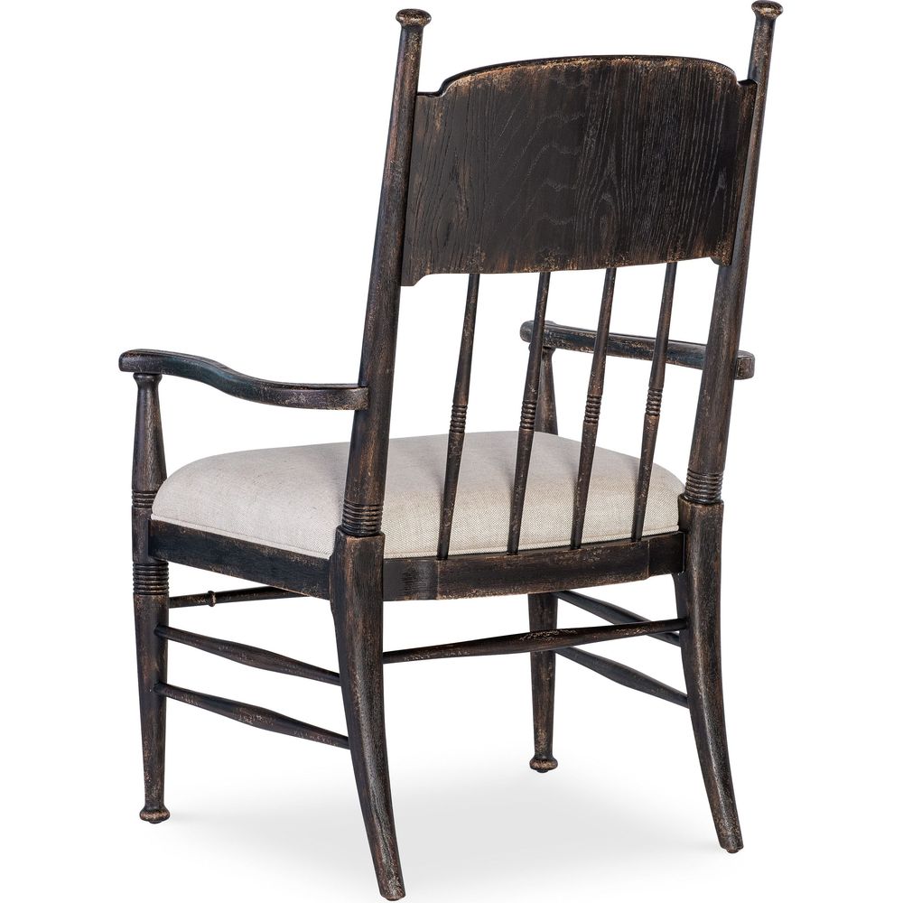 Americana Upholstered Seat Arm Chair - Dark Wood