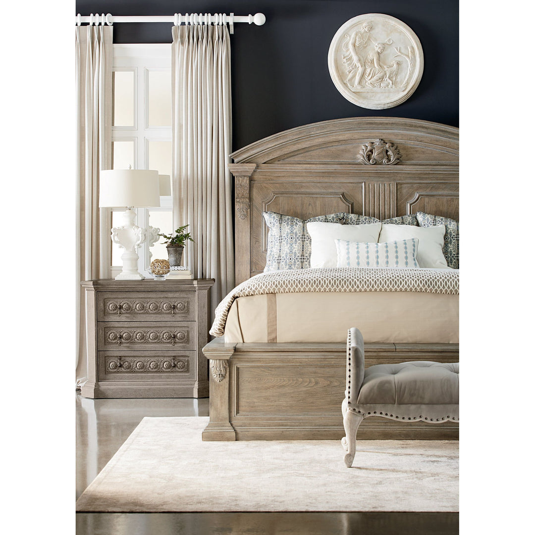 Arch Salvage King Chambers Panel Bed - Brown, Grey