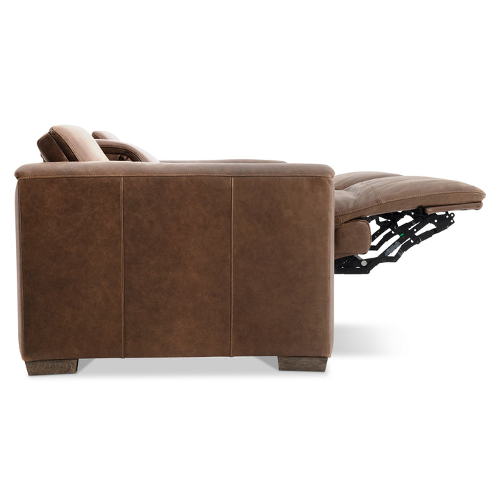 Billings Leather Power Motion Sofa Recliner