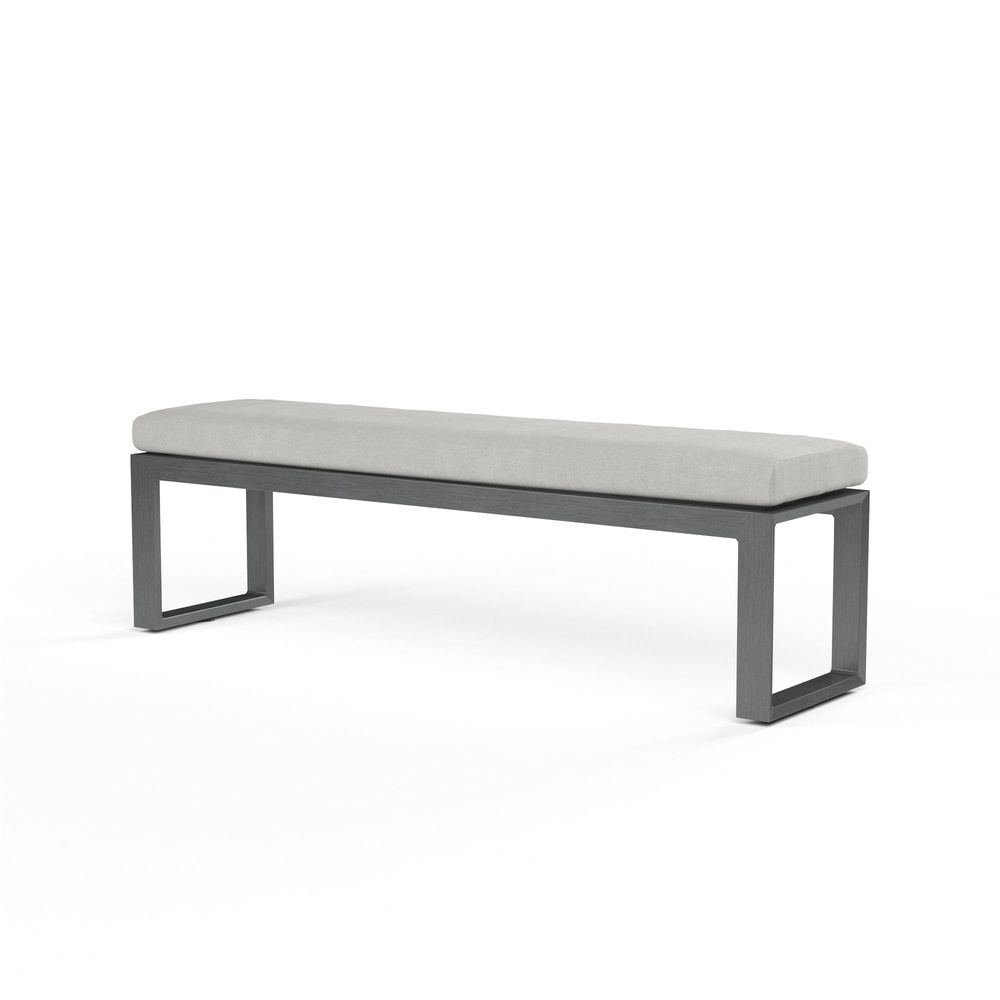 Outdoor Benches Redondo Dining Bench in Cast Silver, No Welt