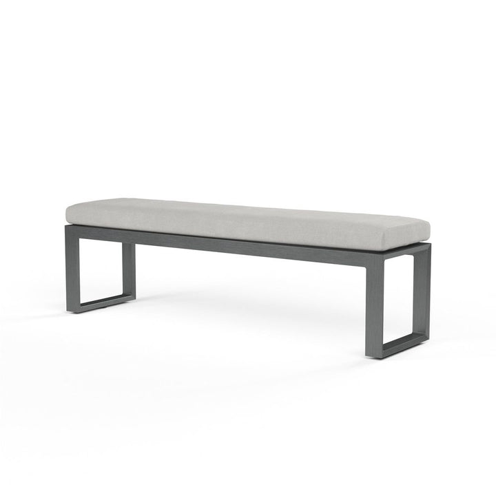 Outdoor Benches Redondo Dining Bench in Cast Silver, No Welt