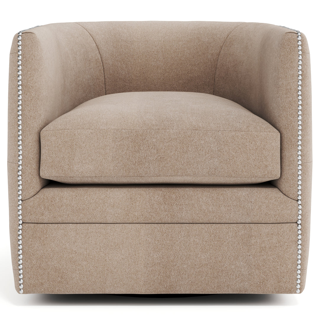 Palazzo Beige Fabric Swivel Chair