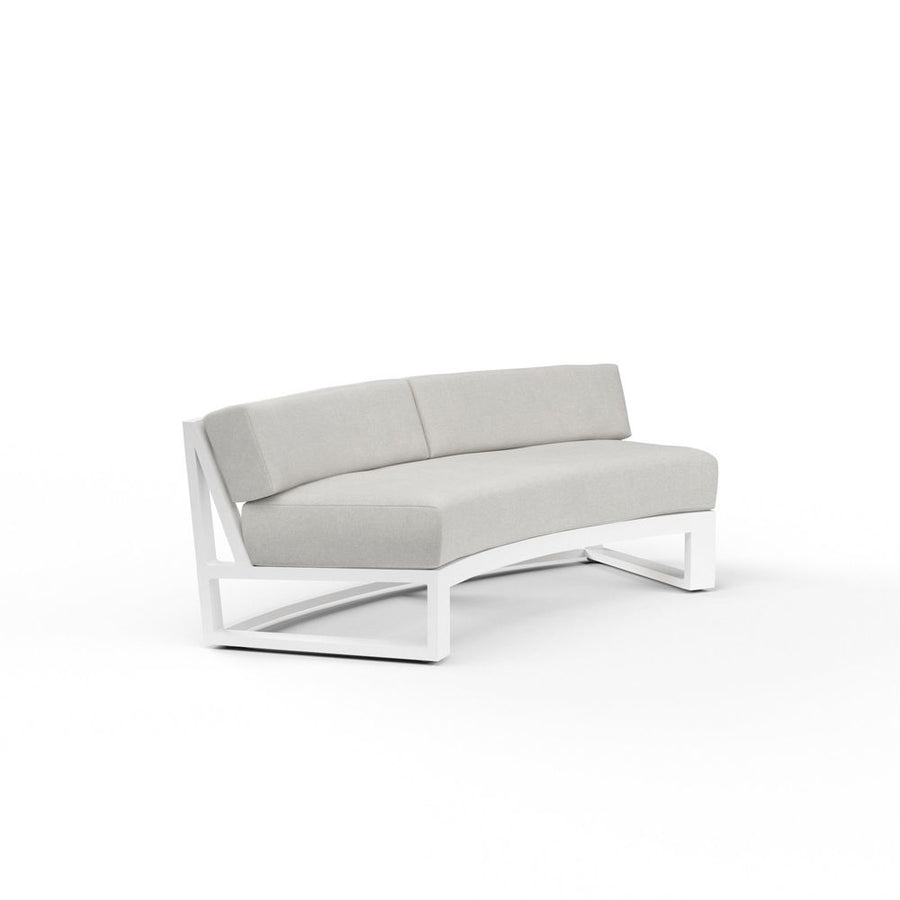 Outdoor Sofas and Sectionals Newport Curved Sofa in Cast Silver, No Welt